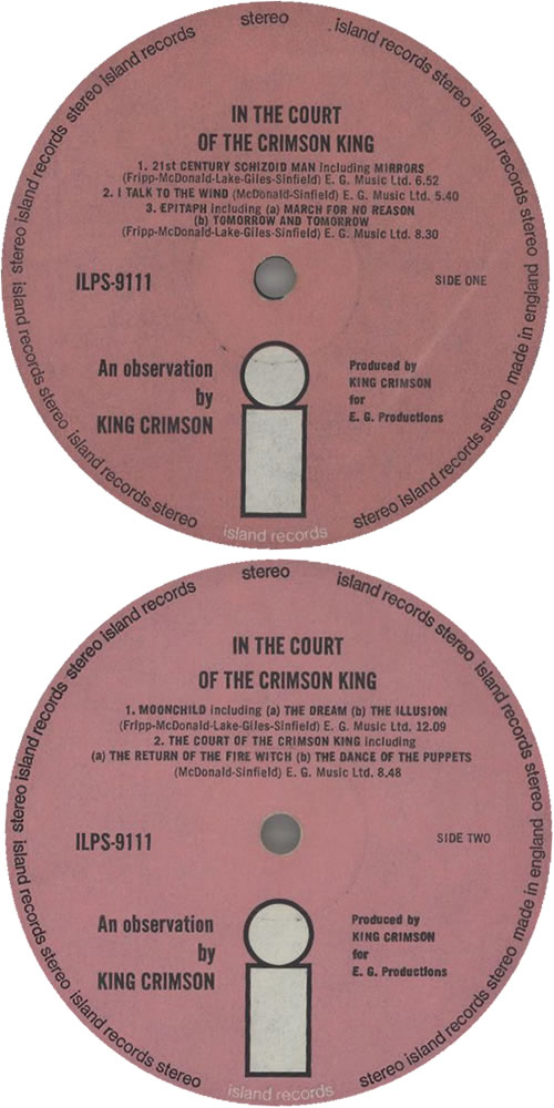 King Crimson In The Court Of - 1st - A2/B2 - EX UK vinyl LP